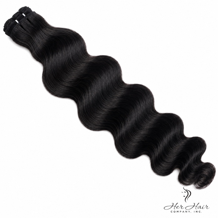 Burmese raw loose deep wave hair bundle from Her Hair Company, natural textured hair extension for a full, luxurious look.