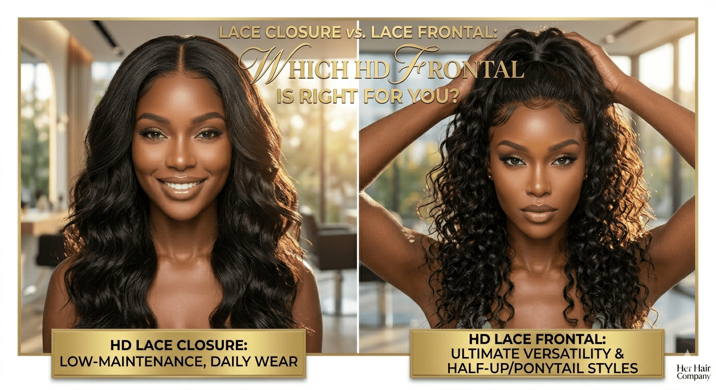 Lace Closure vs. Lace Frontal: Which HD Lace is Right for You in 2026? - Her Hair Company