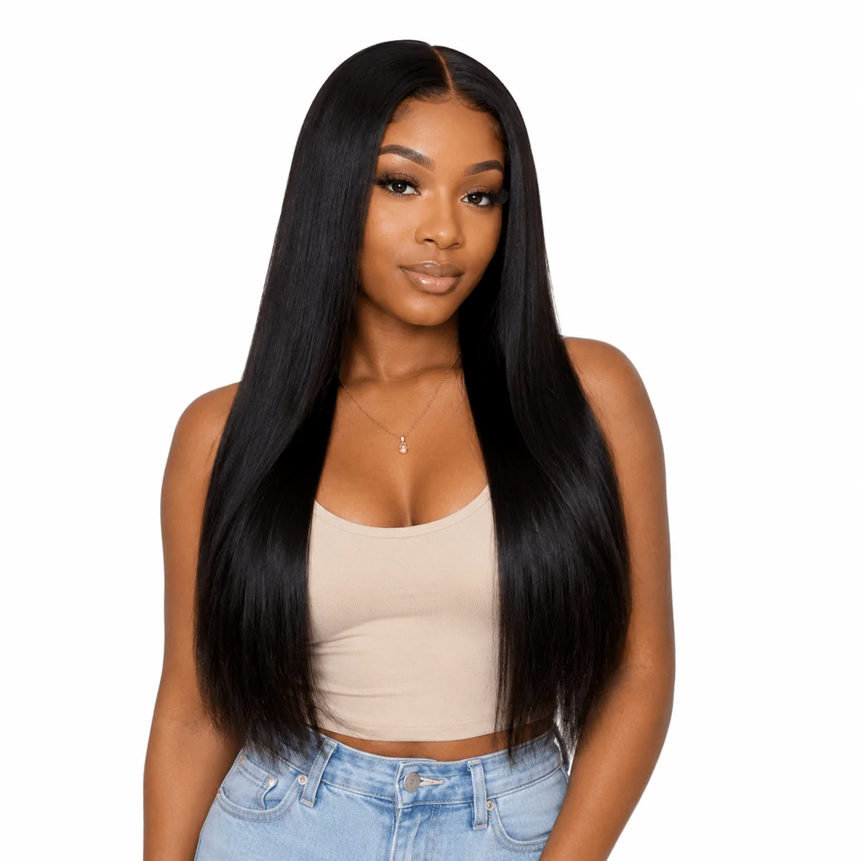 Brazilian double drawn hair bundle from Her Hair Company, showcasing full, thick hair with natural waves and healthy shine.