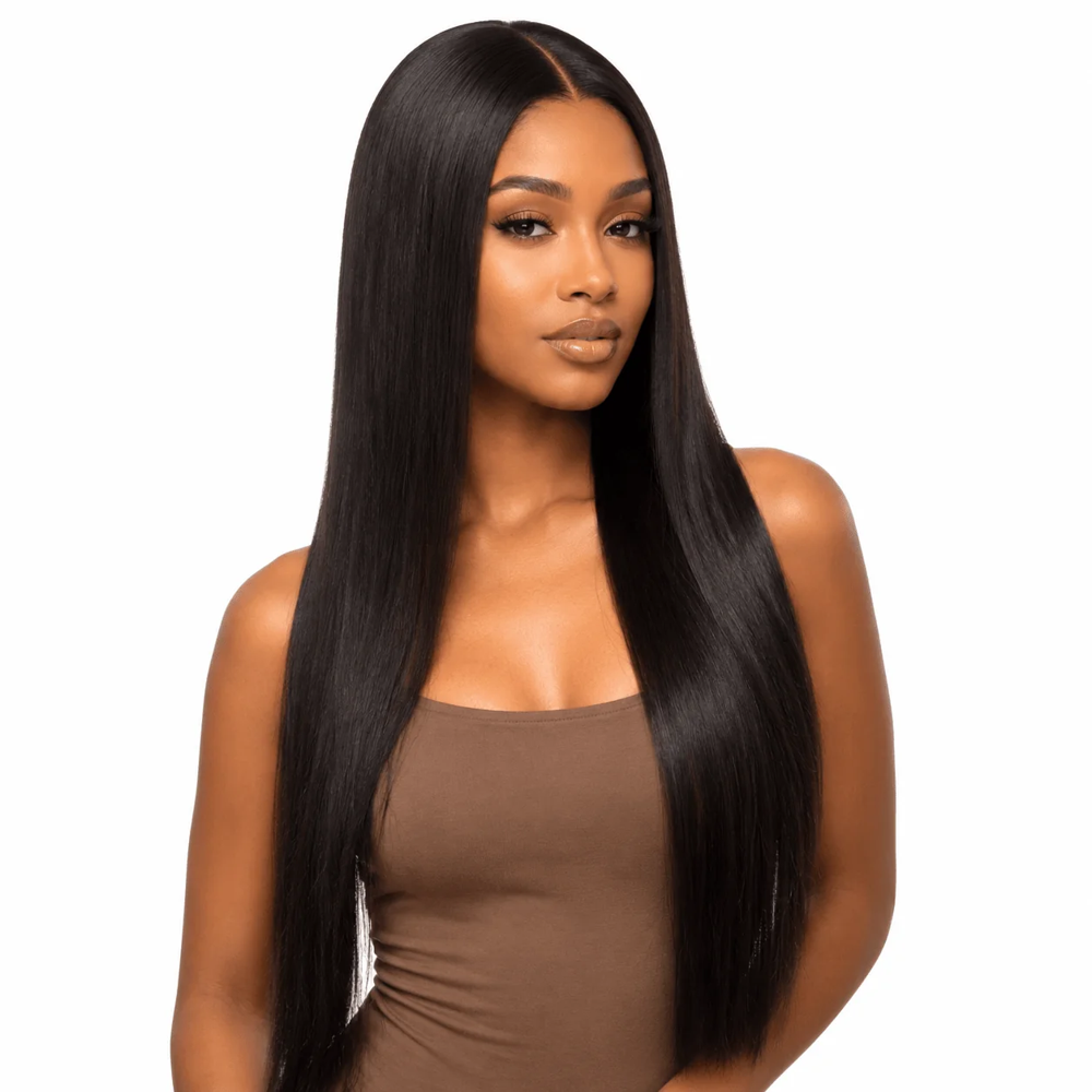 Brazilian straight 2x6 HD lace closure from Her Hair Company, showing natural hair texture and seamless lace front for a realistic look.