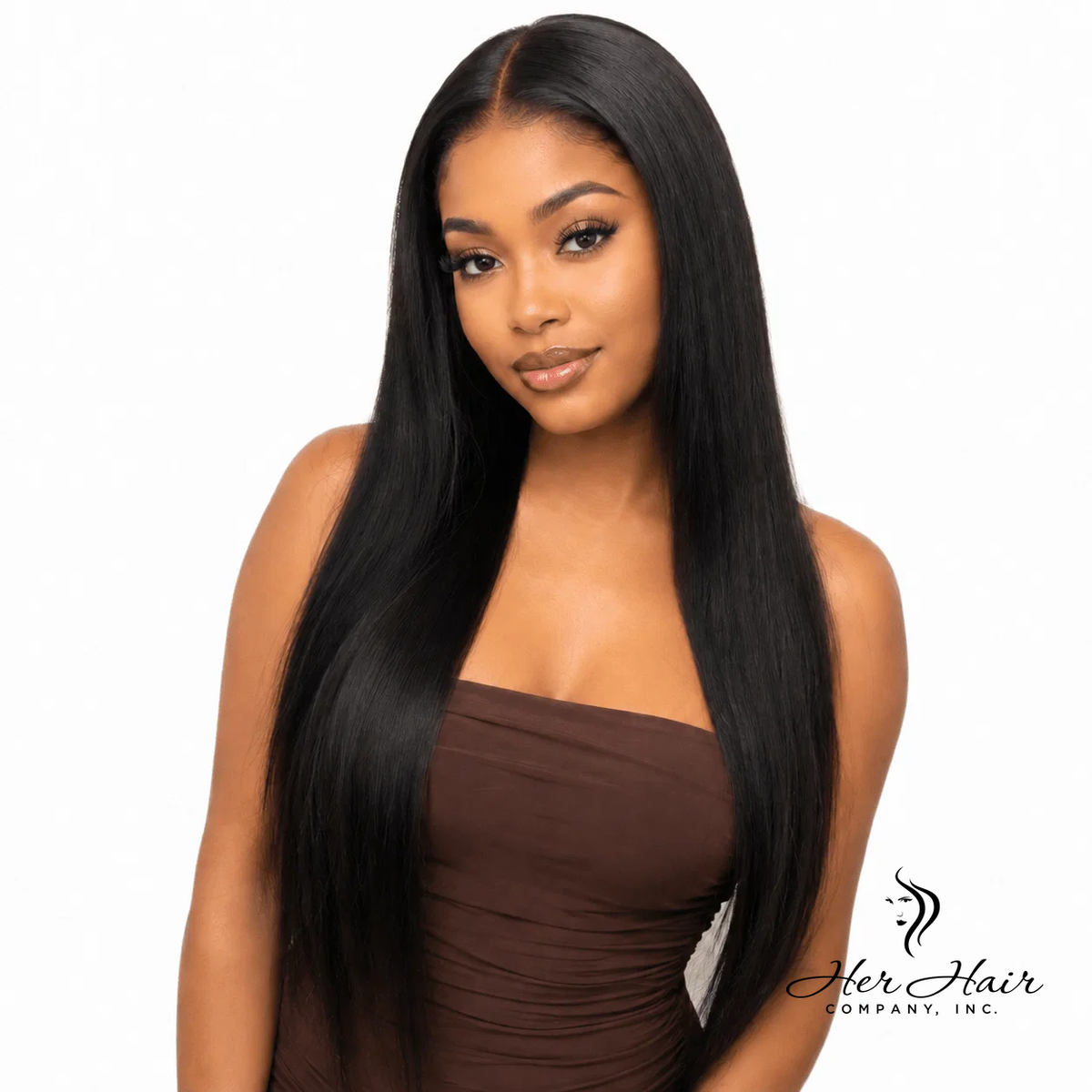 Brazilian straight 4x4 HD lace closure showing the front view with natural hair texture and lace detail.