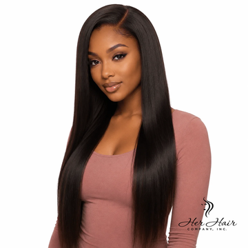 Brazilian straight 5x5 HD lace closure with natural hair, front view showing the lace and hair texture for seamless blending.