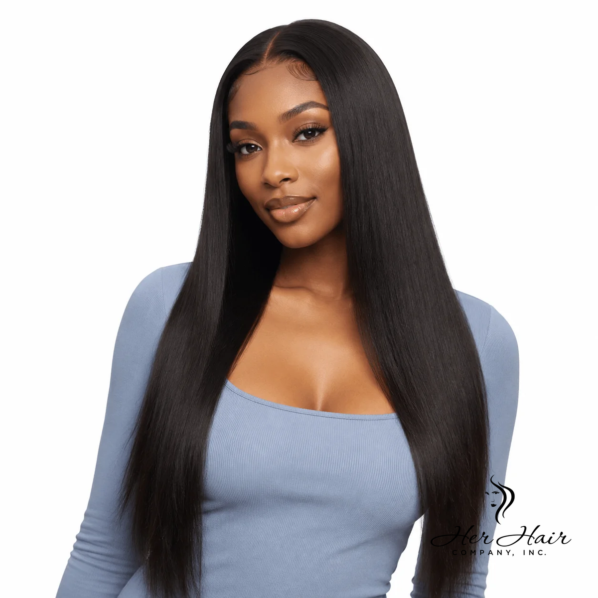 Front view of a Brazilian Straight 6x6 HD Lace Closure, standard frontal closure with natural hair texture and lace detailing.