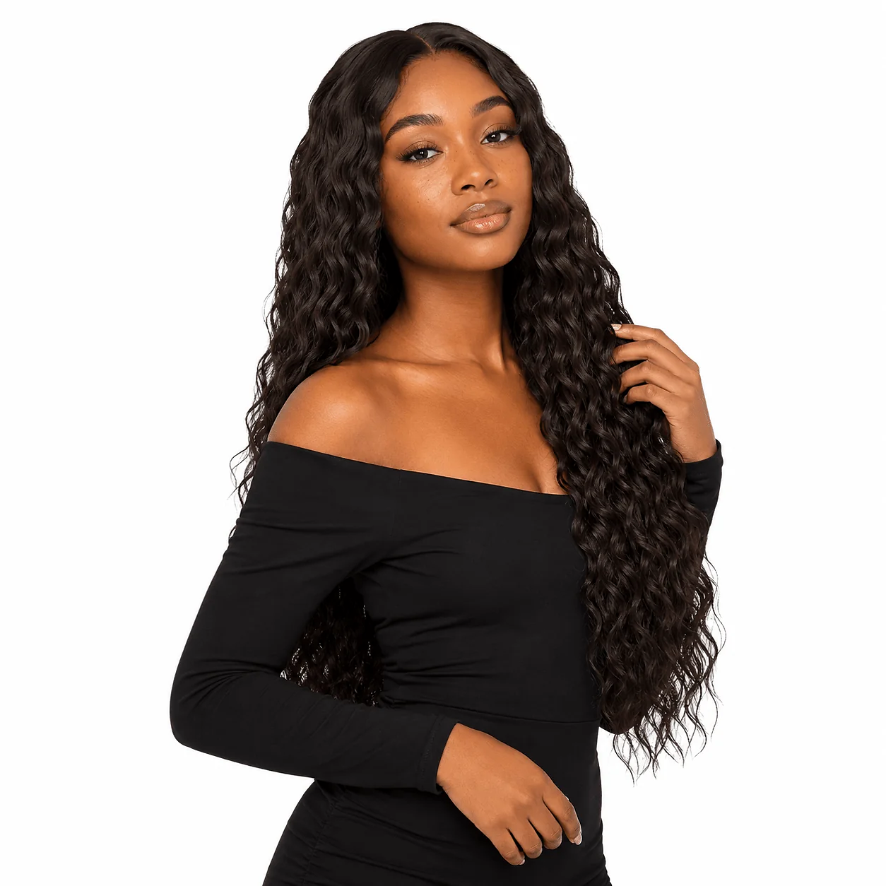 Brazilian Water Wave Hair bundle by Her Hair Company, showing soft, wavy hair texture in a standard bundle style.