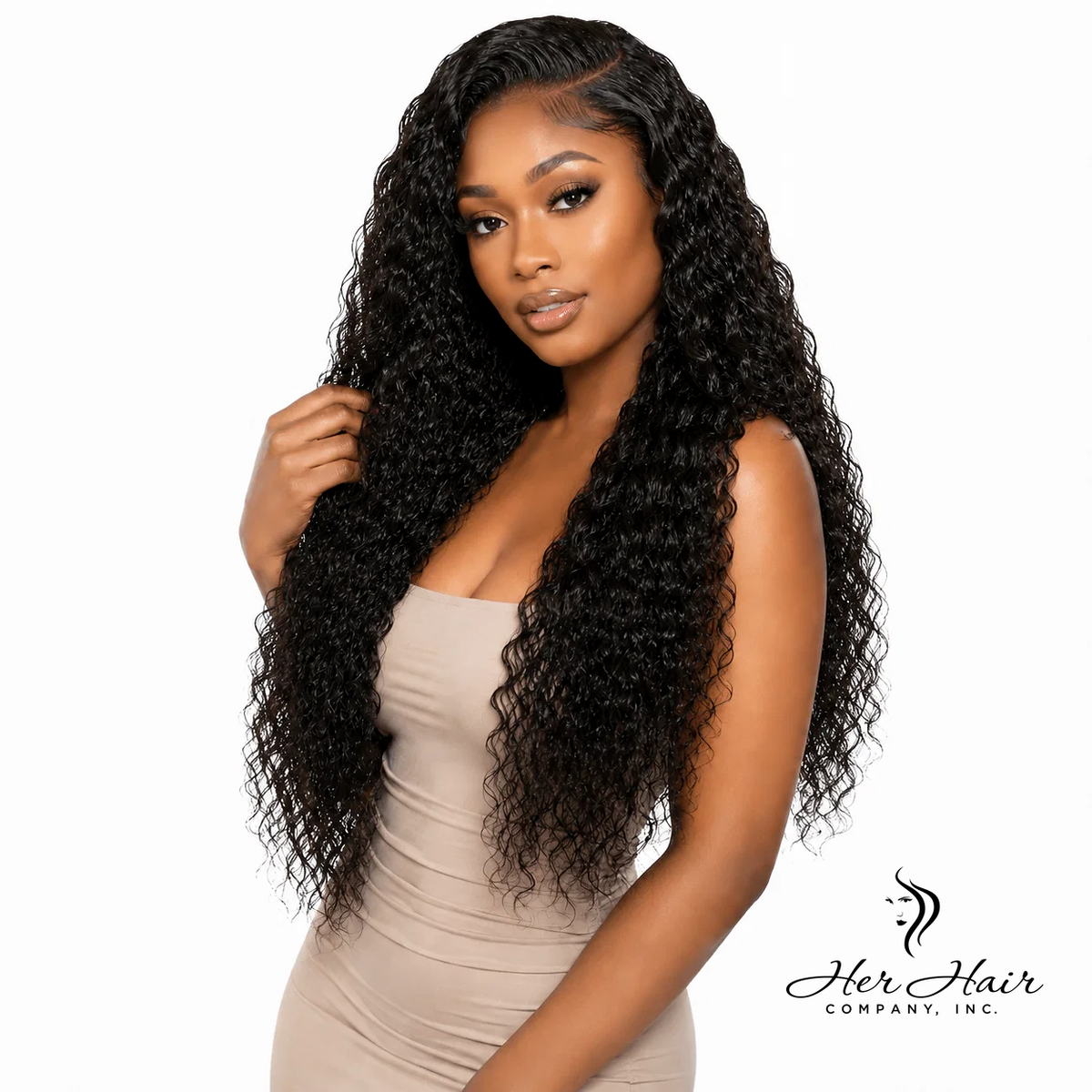 Brazilian Water Wave Hair 4 Bundle Deal from Her Hair Company featuring natural, wavy hair bundles for a full, stylish look.