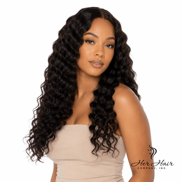 Burmese Raw Deep Wave Hair bundle from Her Hair Company showing natural deep wave texture on a standard bundle.
