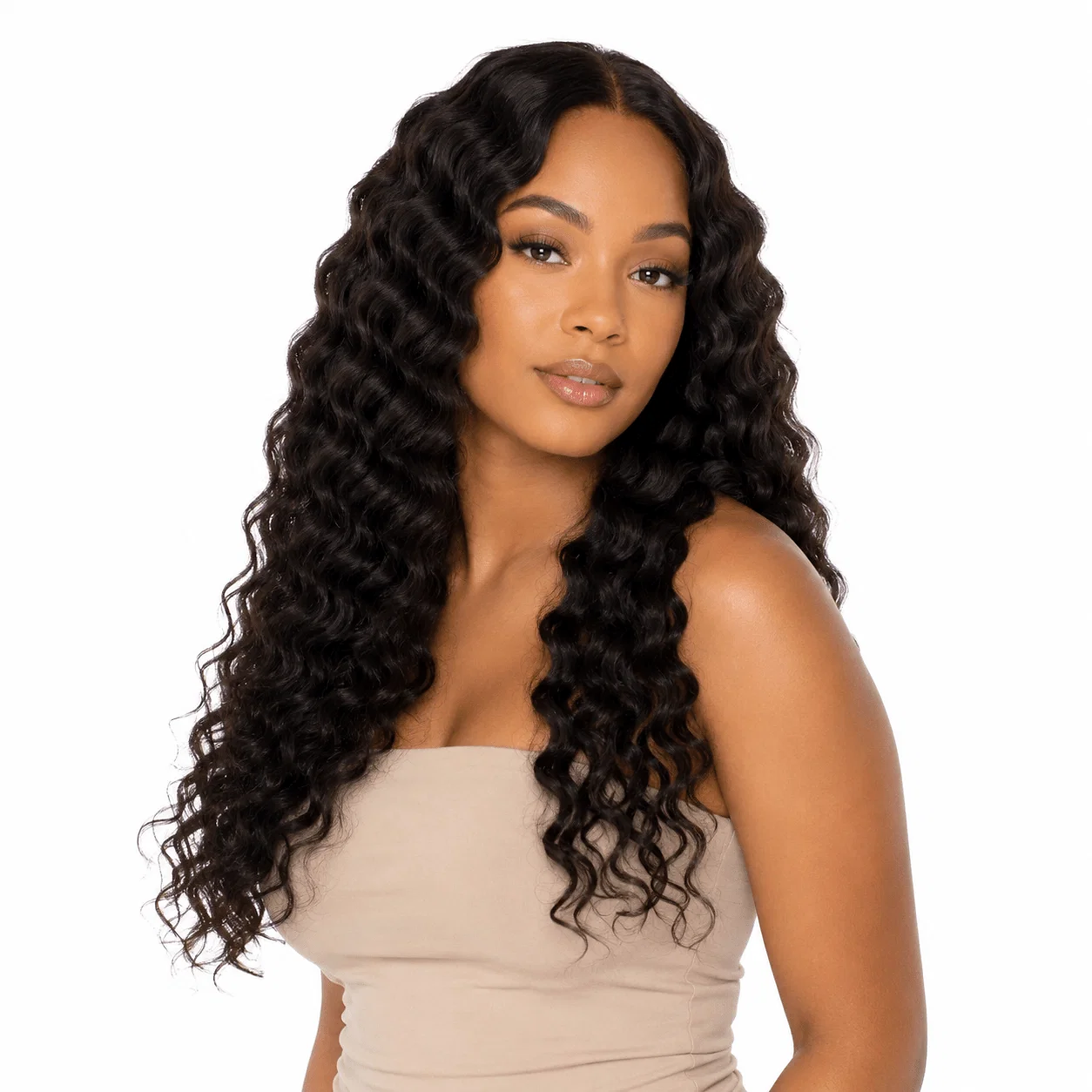 Burmese Raw Deep Wave Hair bundle by Her Hair Company, showing natural deep wave texture and full hair volume.