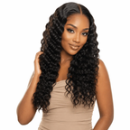 Her Hair Company Burmese Raw Deep Wave hair in three bundle deal, showing natural deep wave texture and full bundle appearance.