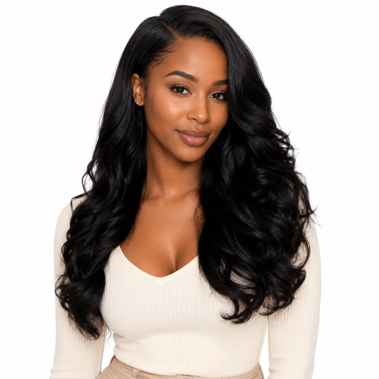 Burmese Raw Loose Deep Wave hair bundle from Her Hair Company, showcasing natural wavy texture and full volume.