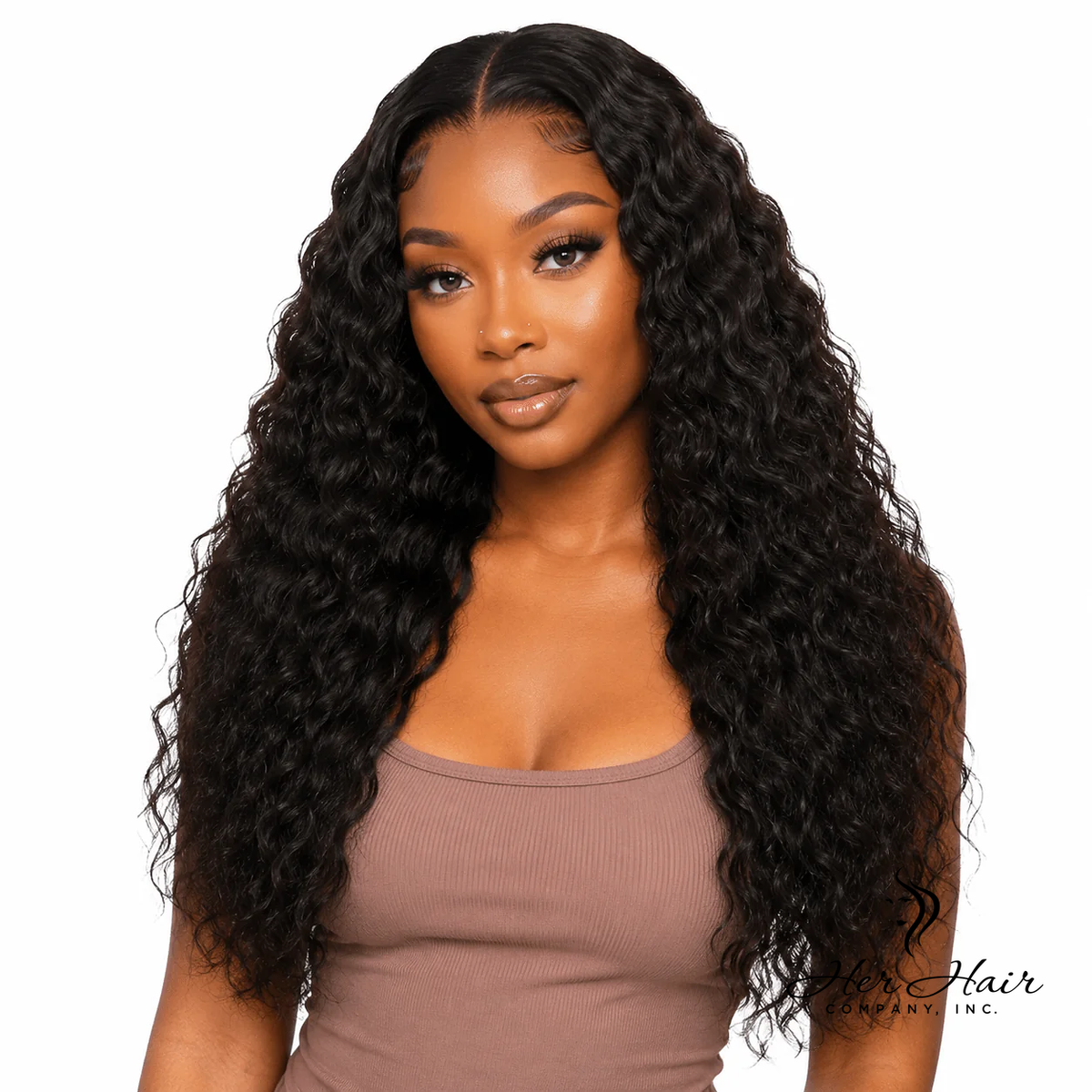 Burmese raw wavy hair bundles, three-piece standard bundle deal, natural wavy texture, shown on a model.