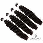 Brazilian Deep Wave Hair 4 Bundle Deal from Her Hair Company, showing four standard bundles of curly deep wave hair.