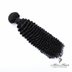 Brazilian kinky curly hair bundle from Her Hair Company, showcasing thick, natural curly strands in a standard bundle.