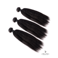 Brazilian kinky straight hair bundles with frontal closure from Her Hair Company, showcasing the natural straight texture and full bundle set.
