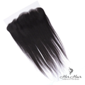 Brazilian straight 13x4 HD lace frontal by Her Hair Company, showing the natural hairline and lace detail on a standard closure