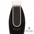 Brazilian straight 2x6 HD lace closure from Her Hair Company, showcasing natural hair texture and transparent lace for seamless blending.