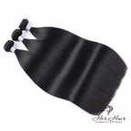 Her Hair Company Brazilian straight hair 3 bundle deal, three bundles of sleek straight hair for a full, natural look.