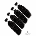 Brazilian Water Wave Hair 4 Bundle Deal by Her Hair Company, showing four standard bundles of textured, wavy hair.