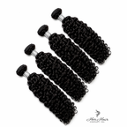 Brazilian Water Wave Hair 4 Bundle Deal by Her Hair Company, showing four standard bundles of textured, wavy hair.