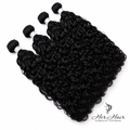 Brazilian wavy hair bundles from Her Hair Company, featuring four standard bundles with natural, flowing wavy texture.