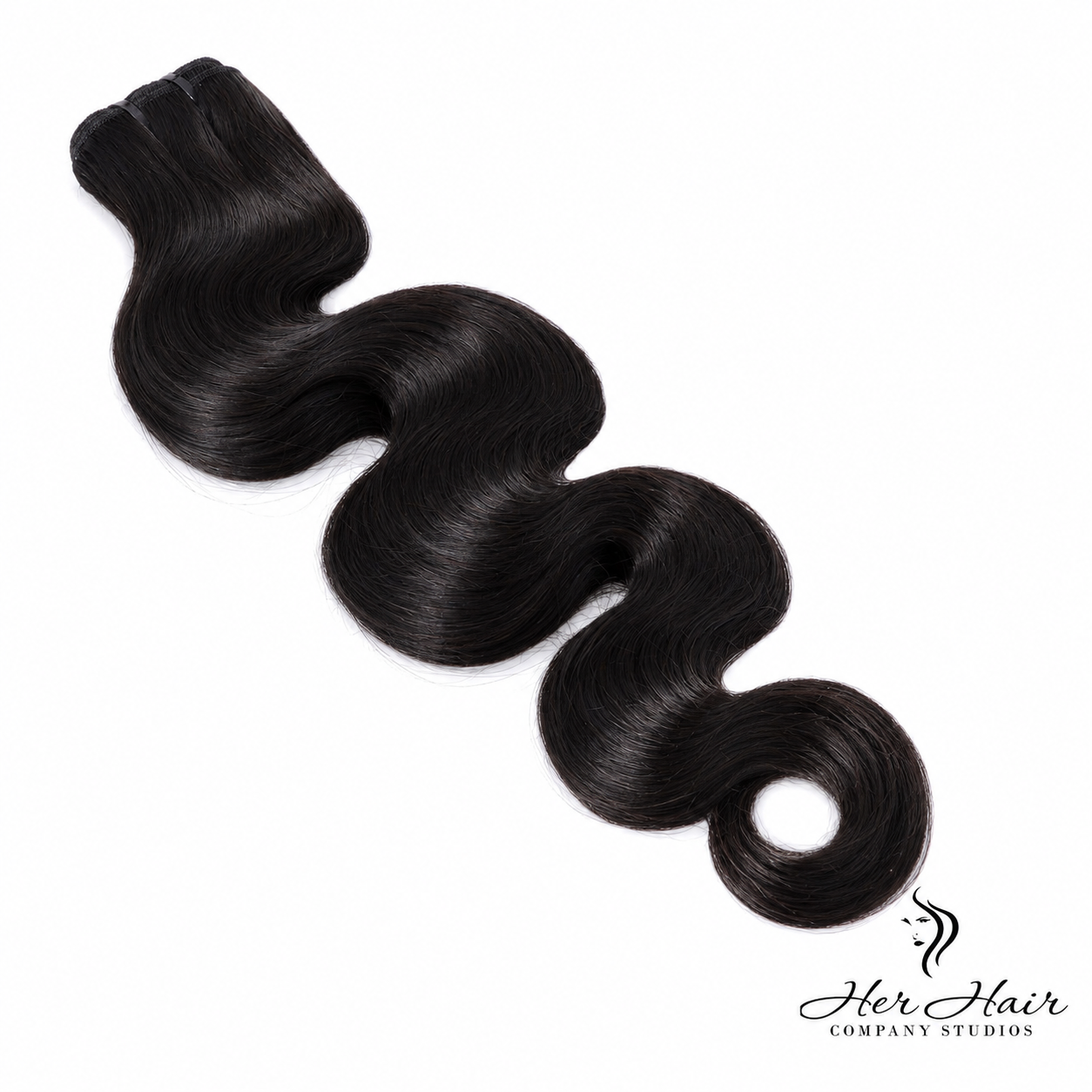 Burmese Raw Body Wave Hair bundle from Her Hair Company showing natural wavy hair texture and full bundle for hair extensions.