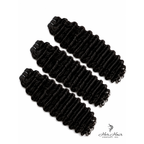Three bundles of Burmese raw curly hair, natural textured hair extensions in a standard bundle deal, displayed in the image.