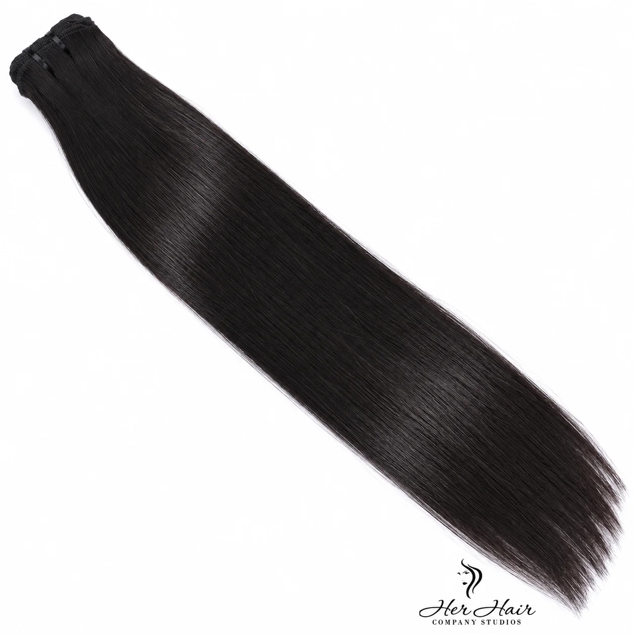Burmese Raw Straight Hair bundle from Her Hair Company showing natural straight hair in a standard bundle.