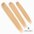 Three bundles of Eurasian 613# straight hair from vendor-unknown, showing the silky, straight hair bundles on a white background.