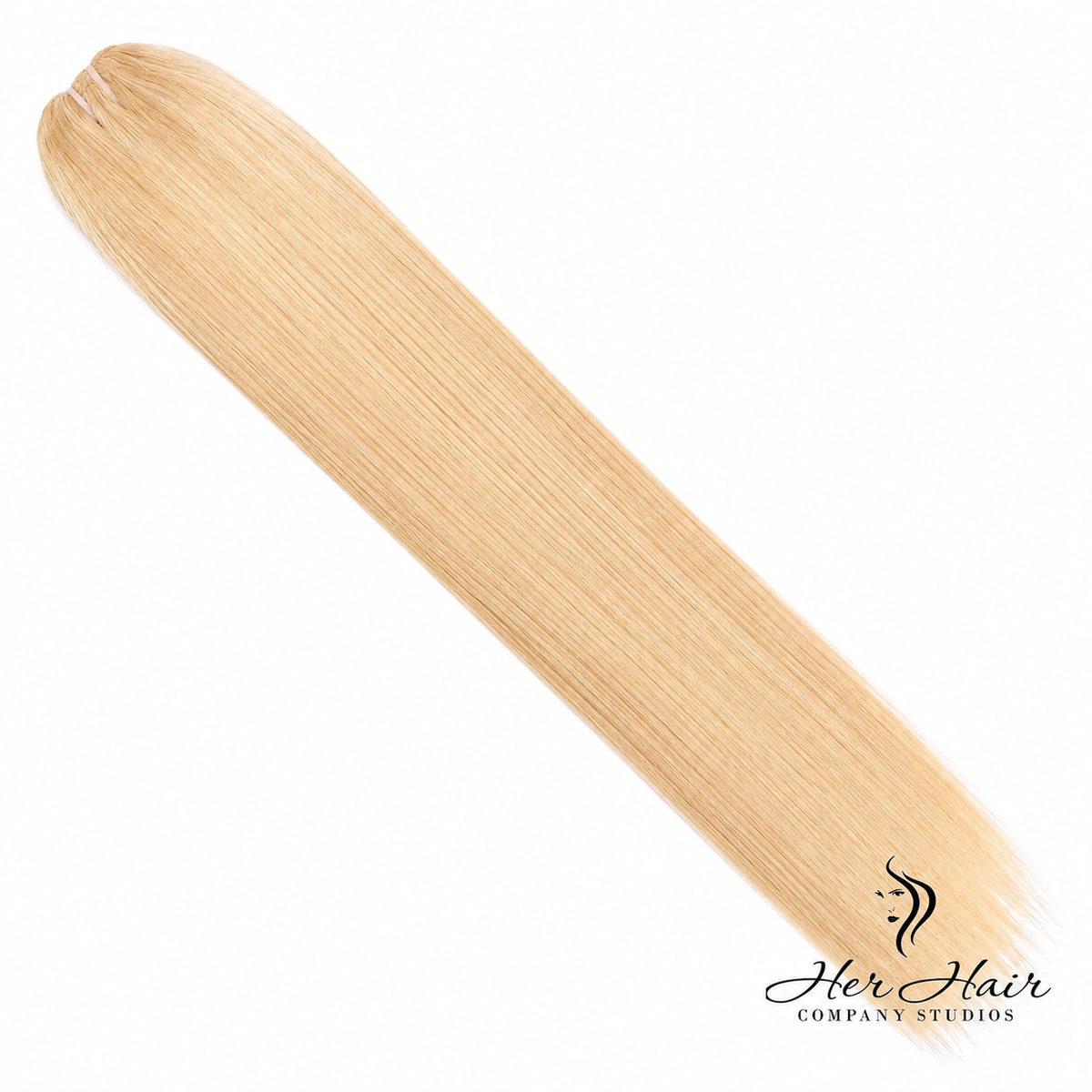 Straight platinum Eurasian 613# hair bundle from a standard bundle collection, showcasing shiny, smooth hair strands.