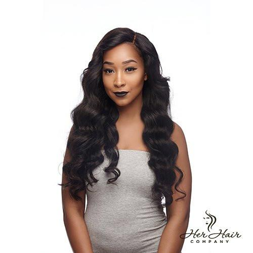 Three bundles of Brazilian Body Wave hair in a standard bundle deal, styled with a natural, wavy appearance.
