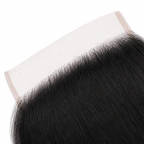 Close-up of a Brazilian straight 6x6 HD lace closure showing detailed lace material and natural hairline for seamless hair installation.