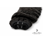 Burmese raw deep wave hair bundles from Her Hair Company, showing detailed weft and wave texture in a standard bundle set.