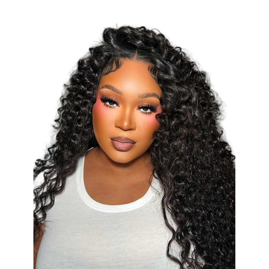 Three bundles of Burmese raw wavy hair for a natural, full look, displayed in a standard bundle deal arrangement.