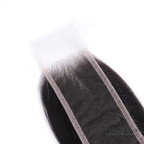 Brazilian Body Wave 2x6 HD lace closure from Her Hair Company, close-up of mesh lace detail on the hair closure.