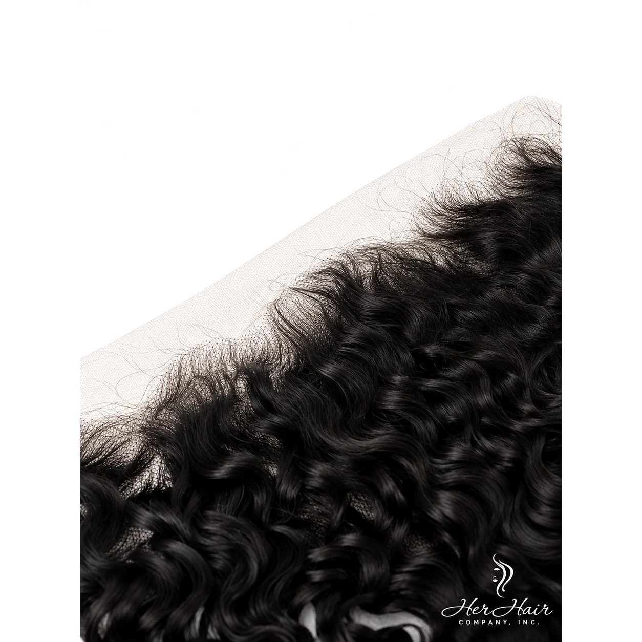 Brazilian Water Wave 13x6 HD lace frontal from Her Hair Company showing detailed hairline and wave pattern.