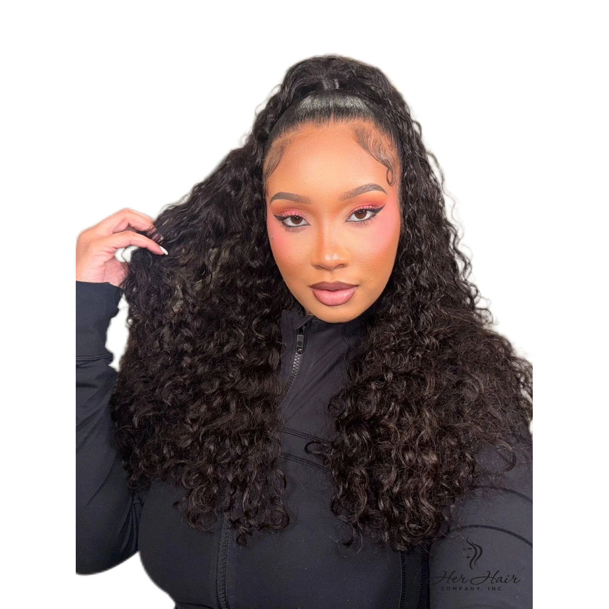 Burmese Raw Deep Wave Hair bundle by Her Hair Company, showing the front view of the standard deep wave hair extension.