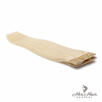 Straight platinum Eurasian 613 hair bundle from Vendor-Unknown, showing weft detail and fine texture.