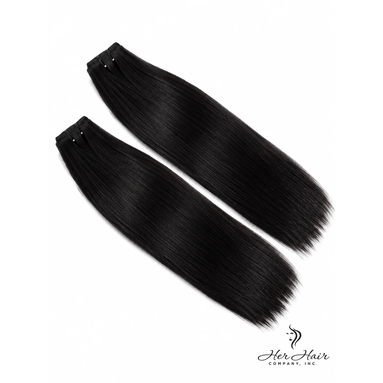 Straight Brazilian clip-in hair extensions in a standard bundle, showcasing premium quality, natural black color, and seamless application