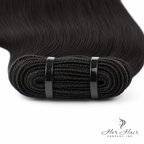 Brazilian double drawn hair weft, standard bundle by Her Hair Company, showing detailed view of the hair strands and weave.