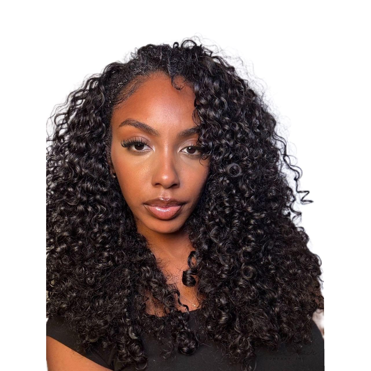 Brazilian Water Wave 5x5 HD lace closure by Her Hair Company, showing the natural water wave pattern and lace front detail.