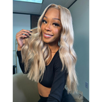 Brazilian 613# body wave hair bundles, natural blonde color, straight and smooth bundles for hair extension styles