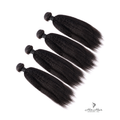 Brazilian Kinky Straight Hair 4 Bundle Deal from Her Hair Company, showing four bundles of natural kinky straight hair.
