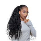 Deep curly bulk hair bundle from Her Hair Company styled in long braids, showcasing the textured, voluminous curls.