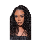 Close-up of Her Hair Company deep curly crochet hair bundle, showcasing the textured, voluminous deep curly crochet hair style.
