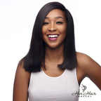 Brazilian Straight Hair 4 Bundle Deal by Her Hair Company, showing short-length bundles with sleek, straight hair style.
