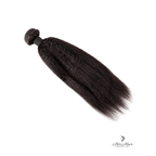 Brazilian kinky straight hair bundles from Her Hair Company, featuring a standard frontal/closure for natural, sleek style.
