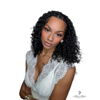 Deep curly bulk hair from Her Hair Company, shoulder-length standard bundle with tight curls and natural volume.
