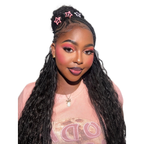 Deep Wave Bulk Hair from Her Hair Company in a standard bundle, styled in a half-up hairstyle showing the deep wave texture.
