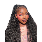 Deep Wave Bulk Hair bundle from Her Hair Company, braided style showcasing the natural deep wave texture and standard bundle size.