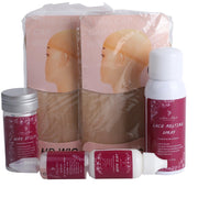 Her Hair Company hair installation kit with wig cap, adhesive, and tools for secure hair extensions and lace wig application.