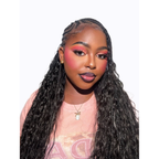 Deep Wave Bulk Hair from Her Hair Company in braided style, showcasing the standard bundle of deep wave hair for natural curls